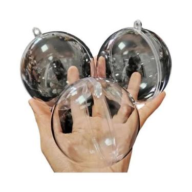 Imagem de Bolas De Natal Transparentes 4-8CM Ocas Para Preencher DIY Enfeites Pa