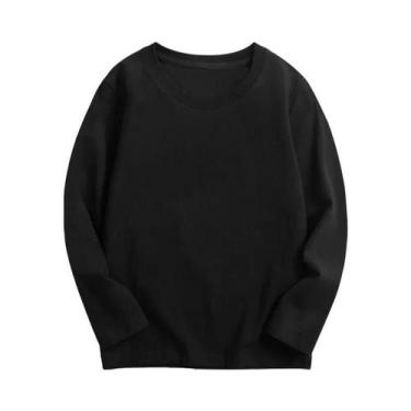 Imagem de Camisetas De Algodão De Manga Longa Para Crianças Em 7 Cores, Moda Cas