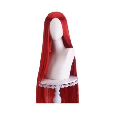 Imagem de Peruca Cosplay Loira Rosa Roxa De 40 Polegadas Longa Lisa Com Divisão 