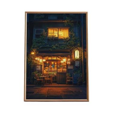 Imagem de Pôster De Parede Moderno Com Estampa De Anime E Ramen, Vista Da Rua De