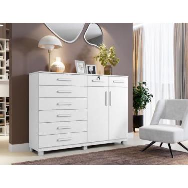 Imagem de Cômoda New Triunfo 8 Gavetas 2 Portas - Benetil, Branco