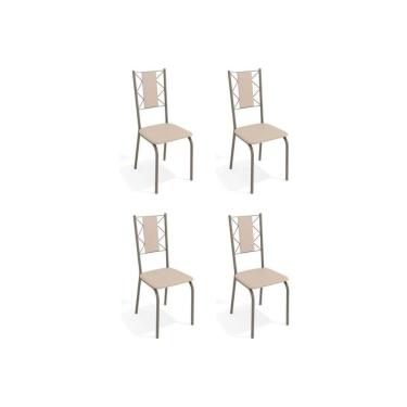 Imagem de Cadeira Sala De Jantar Lisboa 4c076 Aço Kit 4 Uni Niquel-nude 16 - Kappesberg