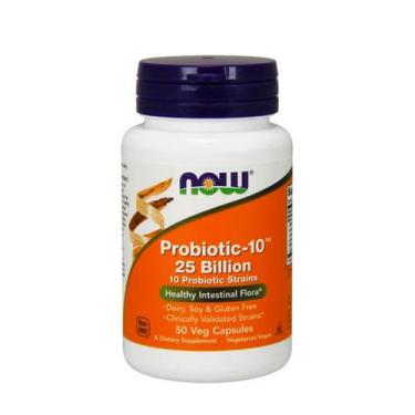 Imagem de PROBIOTIC-10 Probiótico 25 BILLION (50 Vcaps) Now Foods, Suplemento Al
