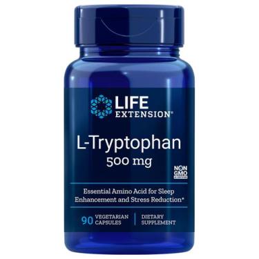 Imagem de L Triptofano Tryptophan 500mg (90 VCaps) Life Extension, Suplemento Al