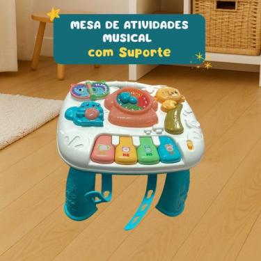Imagem de Mesa De Atividades Infantil Musical E Educativa P/ Bebê Branco - UNIK