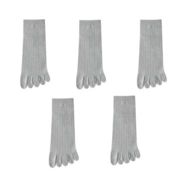 Imagem de Meias Finas De Algodão Para Homens Com Cinco Dedos, 5 Pares, Corte Bai