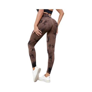 Imagem de Calças De Yoga Tie Dye Modernas, Leggings De Ginástica Sem Costura Com
