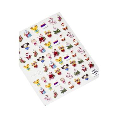 Imagem de Adesivos De Unha De Natal Com Floco De Neve Rosa, Decalques De Unha 5D