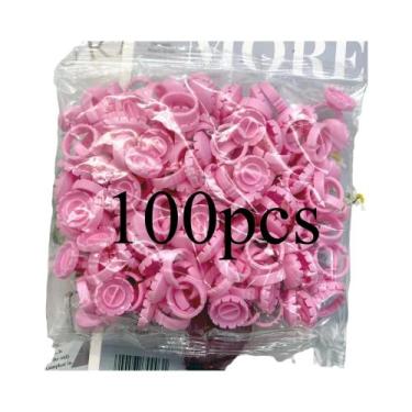 Imagem de 100 Peças De Anéis Descartáveis Para Cola De Cílios, Suporte Para Copo