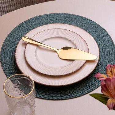 Imagem de Espátula para Bolo Lyor Positano Dourada de Aço Inox 25cm