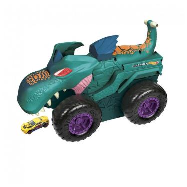 Imagem de Caminhão Monstro Hot Wheels Mega Wrex Chompin Brinquedo em Escala Grande, Mattel