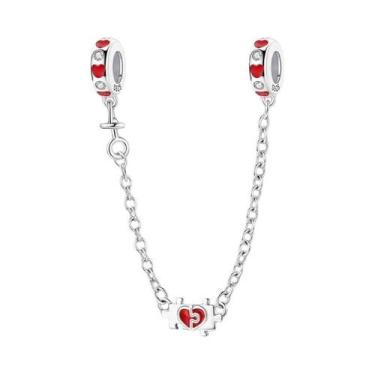 Imagem de Pulseira Feminina De Prata 925 Com Berloques De Café E Corrente De Seg