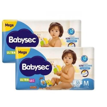 Imagem de Kit 2 Fraldas Babysec Ultrasec Mega Galinha Pintadinha M com 38 unidad