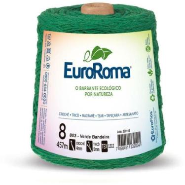 Imagem de Barbante Colorido 600g 4/8 Fios 457m Verde Bandeira Euroroma
