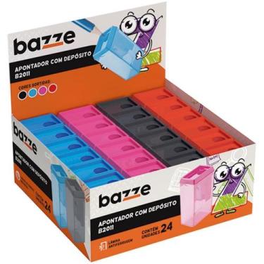 Imagem de Apontador com Depósito Bazze B2011 - Cores Sortidas - Caixa com 24 Uni