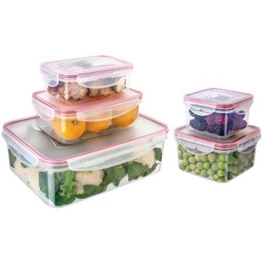 Imagem de Jogo de Potes de Plástico Hermético Euro Home - com Tampa Stock 5 Peça