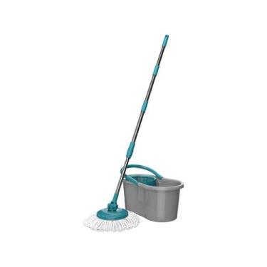 Imagem de Rodo Mop Flashlimp Giratorio Fit Com Balde Mop5010, Cinza e Verde