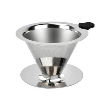 Imagem de Filtro Coador De Café Aço Inox 101 Malha Fina Reutilizável Permanente 