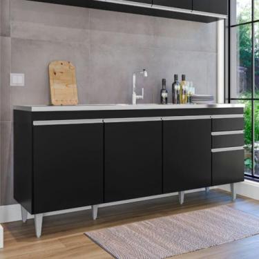 Imagem de Balcão Cozinha Ágatha 180cm Com Tampo Moderno Cor:Branco - Maderatto M