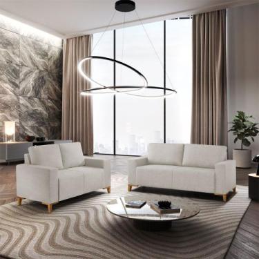 Imagem de Sofá Milano 2x3 Lugares Meu Sofá Online, A302 LINHO BRANCO