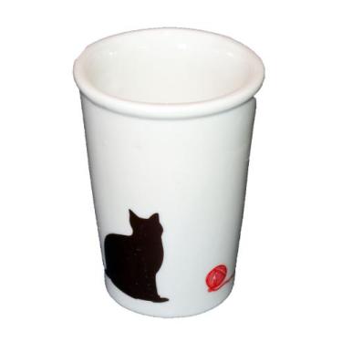 Imagem de  Copo de Cerâmica Branco com Desenho Fofo de Gatinho - Unyforme