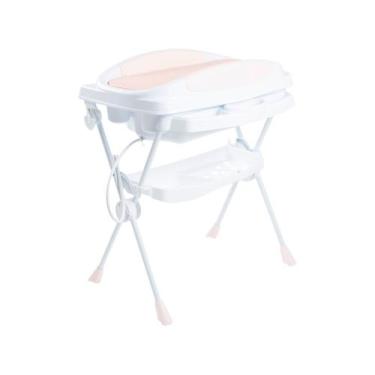Imagem de Banheira de Bebê com Trocador Galzerano Premium Branco e Rosa, Branco 