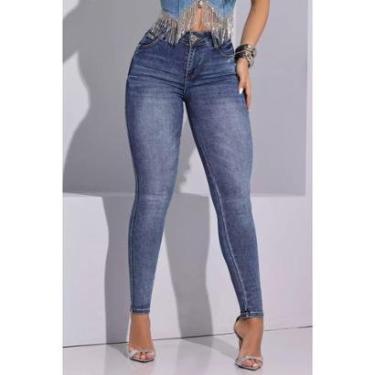 Imagem de Calça Feminina Jeans Modeladora Bojo removível Black Pitbull 86368 Tamanho:36;Cor:-Feminino