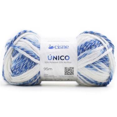 Imagem de Fio Cisne Único 100g - Corrente, 903 BRANCO/AZUL