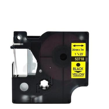 Imagem de Fita Compatível Dymo D1 53718 Amarela Letra Preta 24mm - Genérica Dymo
