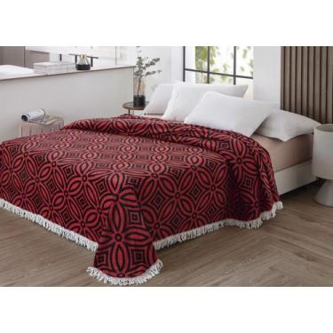 Imagem de Colcha Chenille Jolitex Com Franja Isadora 220x240m Vermelha