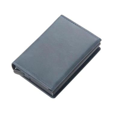 Imagem de Carteira Masculina Pequena Com Bloqueio Magnético RFID, Porta-Cartões 