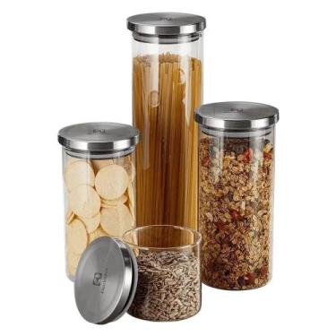 Imagem de Kit Potes de Vidro Porta Mantimentos Herméticos Electrolux - 4 Unidade