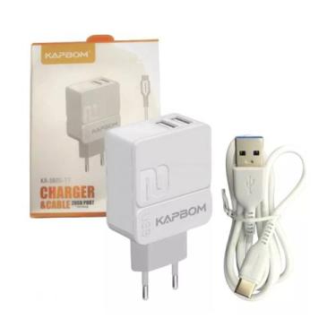 Imagem de Carregador 2 Portas Cabo Usb Tipo C 5.1a Charger Kapbom KA-5605-TY