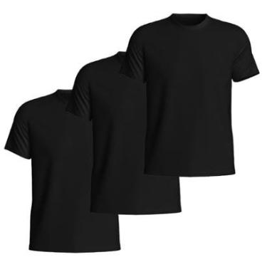 Imagem de Kit 3 Camisetas Basicas Gola Redonda Lisa Camisa Masculina de Algodão-Masculino
