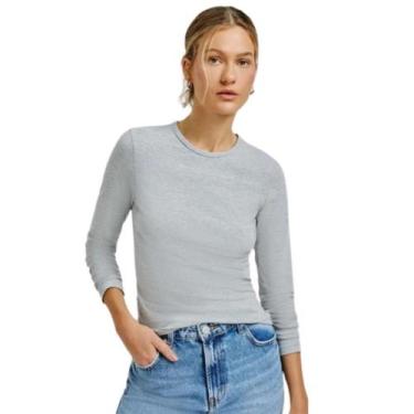 Imagem de Blusa hering manga longa ref: o2qy feminino, Cinza, EXG