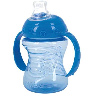 Imagem de Copo Com Alça Nuby Treinamento Bico Silicone Antivazamento - NÛBY, Azu