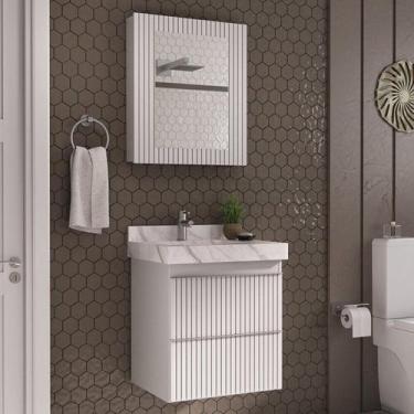 Imagem de Conjunto para Banheiro Lavatório em Porcelanato com Cuba Esculpida, Ga