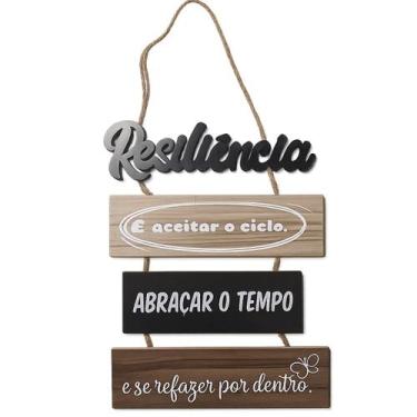 Imagem de Placa decorativa Resiliência e aceitar o ciclo, abraçar o tempo - Cair