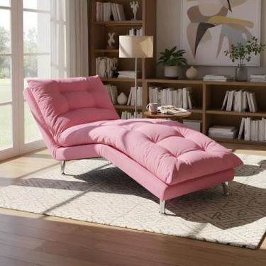 Imagem de Espreguiçadeira Estofada Sala Leitura Descanso Diva Suede Cor:RosaDese