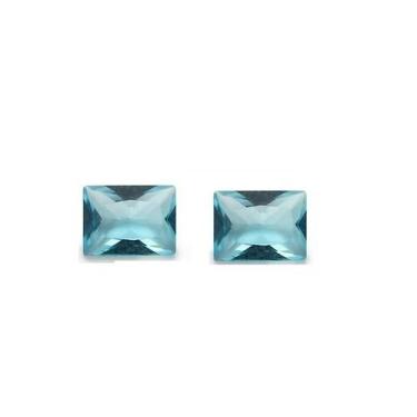 Imagem de 2 Pedra Zircônia Água Marinha 9 mm x 7 mm Para Anel, Brincos, Pingente