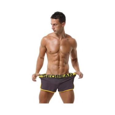 Imagem de Shorts Masculinos Casuais De Corrida Com Bolsos Laterais E Fenda - Cal