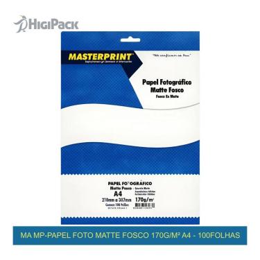 Imagem de Papel Fotográfico Masterprint MA MP-PAPEL FOTO MATTE FOSCO 170G-M2 A4 100 Folhas Branco