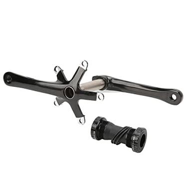 Imagem de Conjunto de braço de manivela de bicicleta, manivela de liga de alumínio com rosca externa Conjunto de pedivelas de bicicleta com suporte inferior para bicicleta de montanha para bicicleta