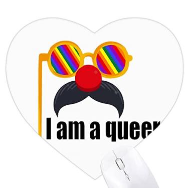Imagem de Mouse pad I Am A Transgender LGBT Rainbow Heart Tapete de borracha para escritório