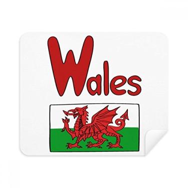 Imagem de Pano de limpeza de tela com estampa verde vermelha da bandeira nacional do Wales 2 peças tecido de camurça