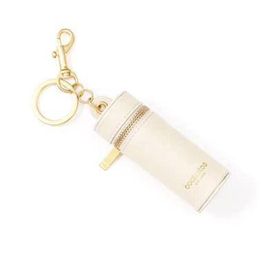 Imagem de Cockatoo Porta-batom com zíper Nappa Leaeher com chaveiro, Bege