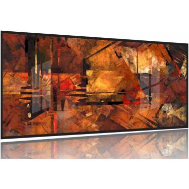 Imagem de Quadro Decorativo Abstrato Geometrico Sala Quarto 130x60 Moldura Preta 2x2