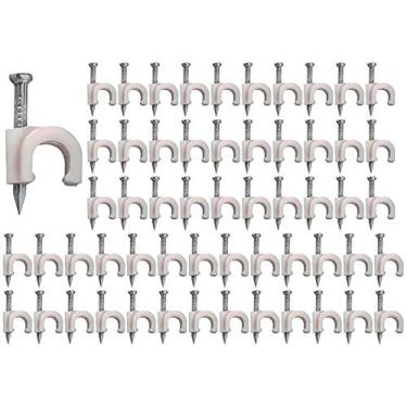 Imagem de Fixa Cabo Coaxial RG59 Miguelão FXCB0001 Acabamento Parede 1000 Peças Branco