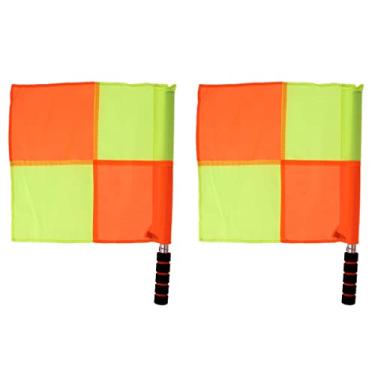 Imagem de Menolana Par de bandeiras de árbitro de futebol jogador jogador de linha de treinamento da equipe