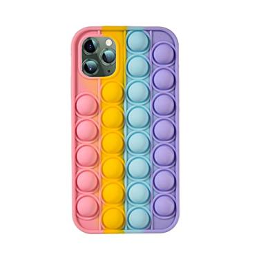 Imagem de Amerpin Fidget Toys Capa de telefone para iPhone 12/12Pro, capa de telefone pop, capa protetora macia de silicone, alívio de pressão e ansiedade, dispositivo sensorial, capa protetora para celular